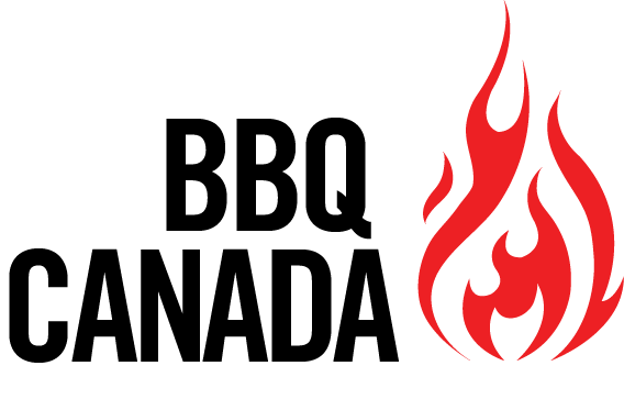 BBQ Canada Logo which is black capital lettering with the flame logo on it